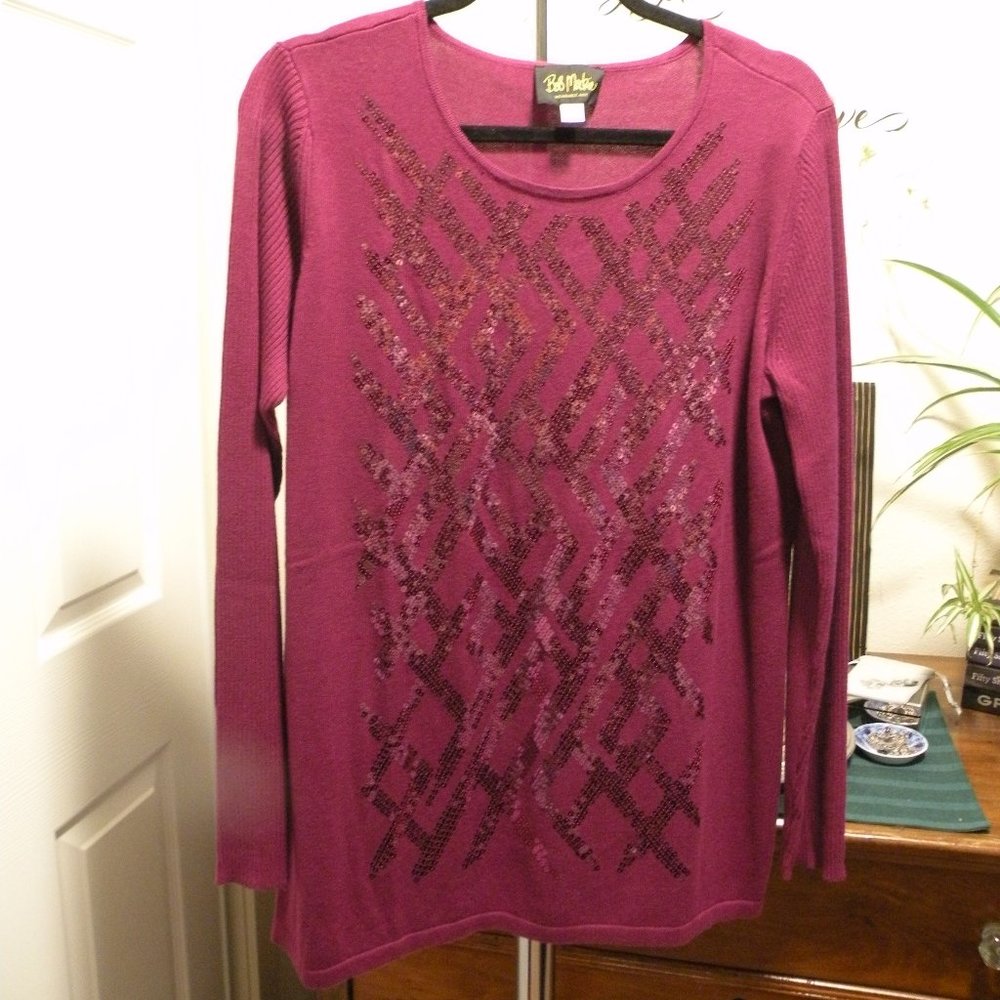 Bob Mackie wearable art long sleeve top